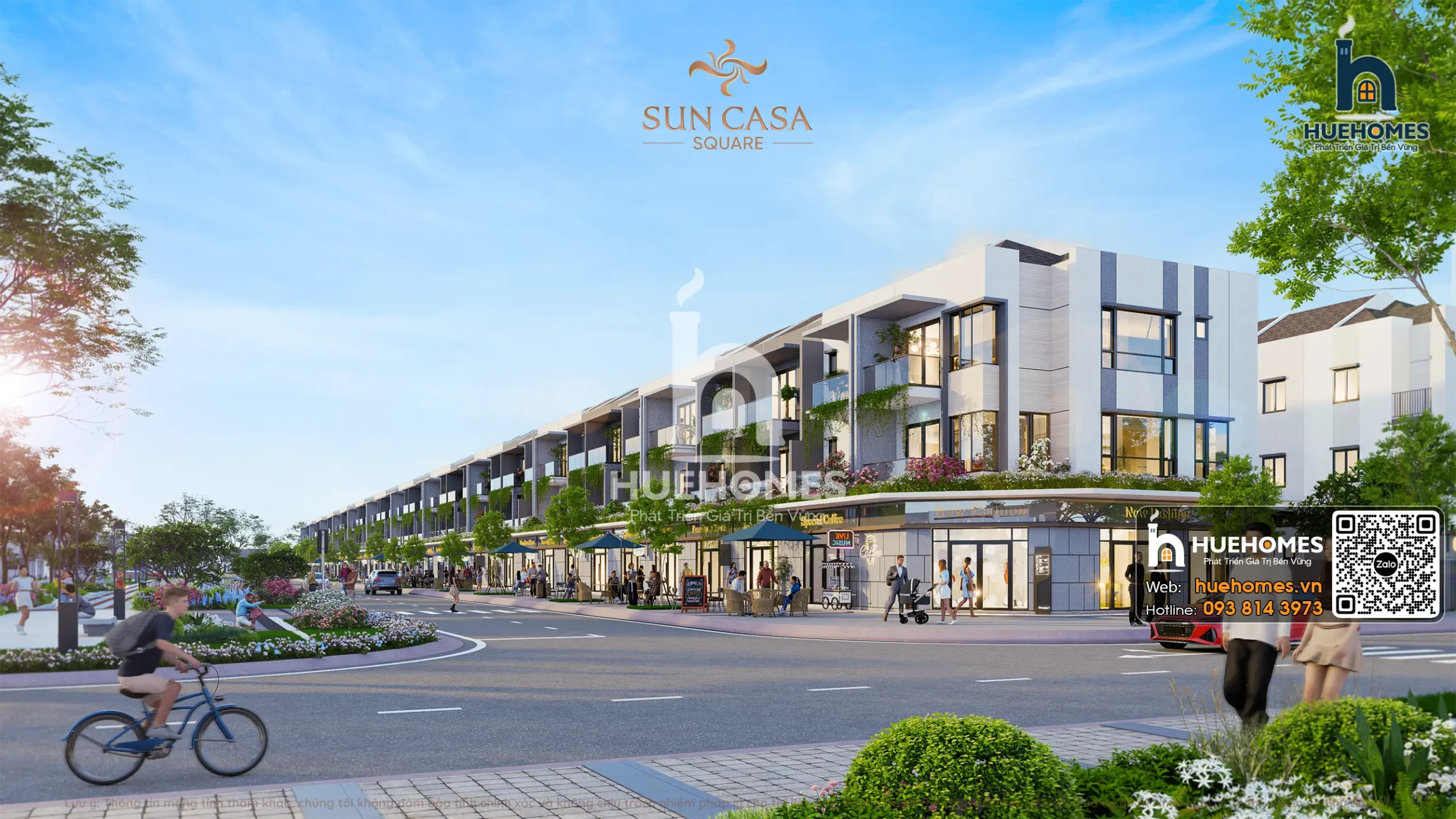 Phối cảnh 3d tuyến phố Nhà Phố Thương Mại Premium House Sun Casa Square Bình Dương