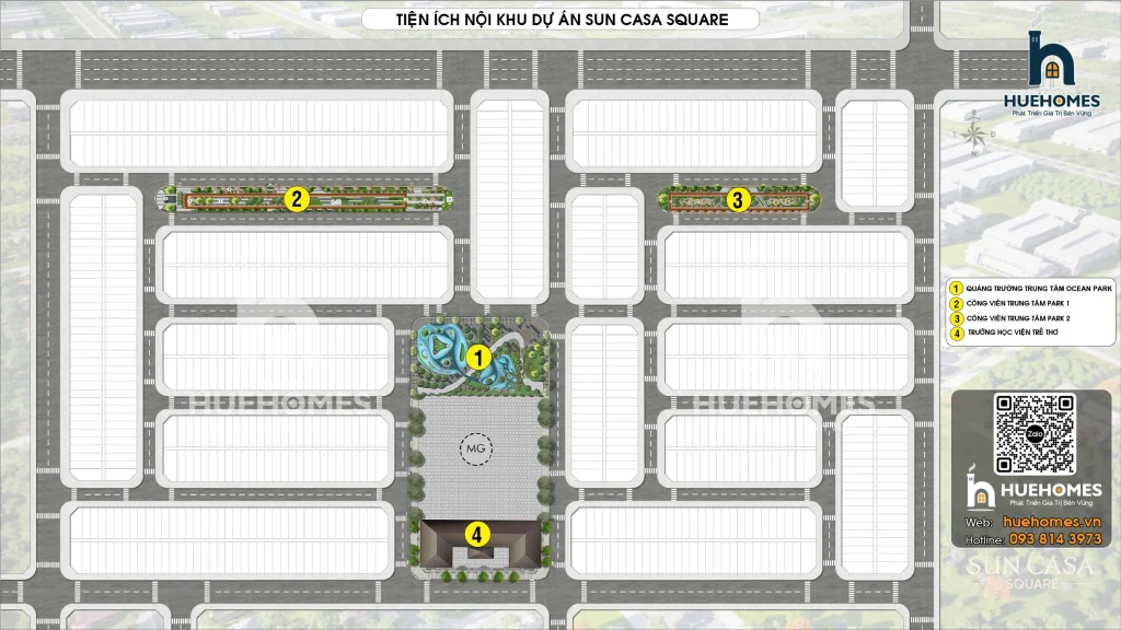 Mặt bằng bố trí tiện ích nội khu dự án Suncasa Square Bình Dương