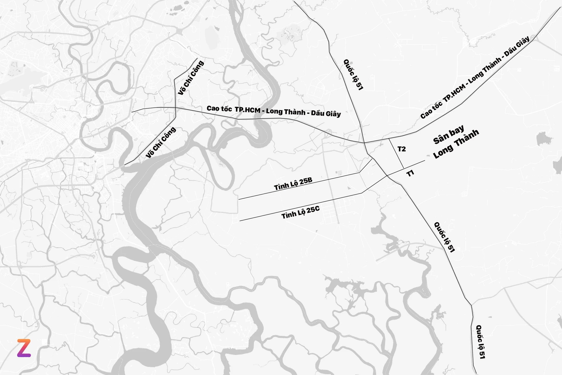 Hướng tuyến đường Võ Chí Công.
