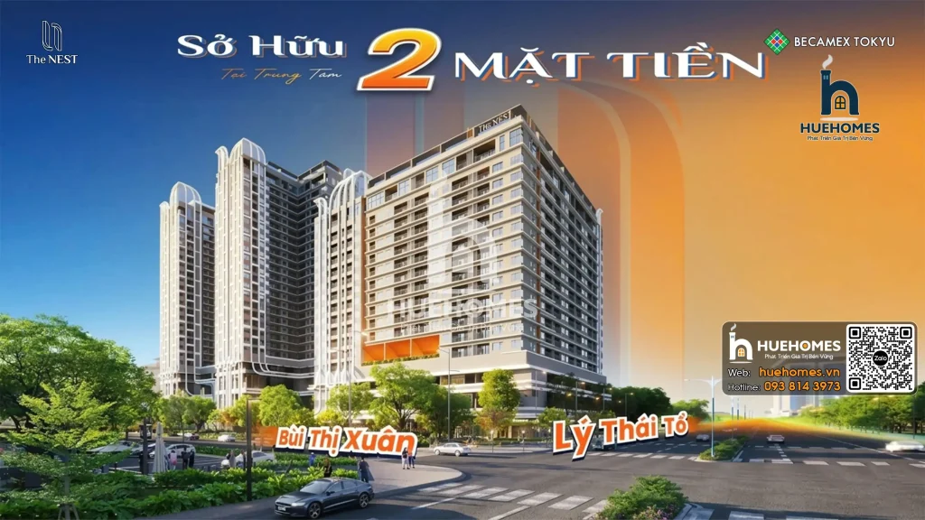 Midori Park The NEST sở hữu 2 mặt tiền đường trung tâm là Lý Thái Tổ Và Bùi Thị Xuân