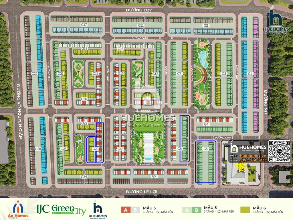 Mặt bằng tổng thể dự án Green City Bình Dương